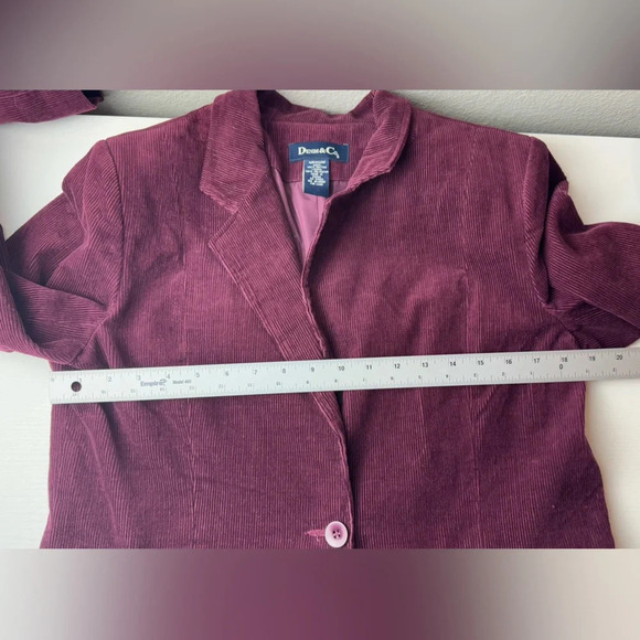 Corduroy Blazer Jacket Women’s M Burgundy Career‎ Classic Jacket - Picture 7 of 9